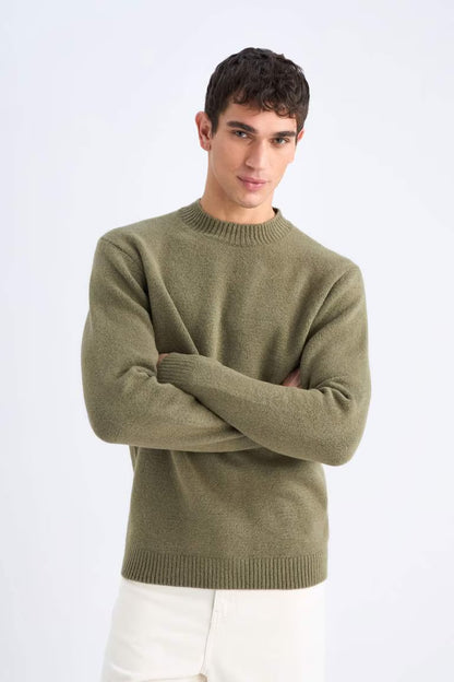 Relax Fit Crew Neck Knitwear Pullover - -