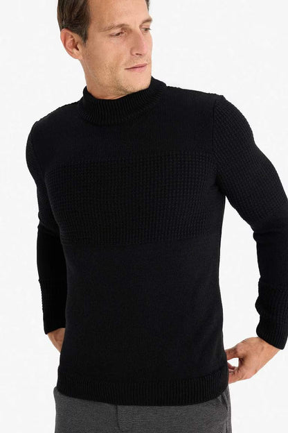 Standard Fit Half Turtleneck Knitwear Pullover - -