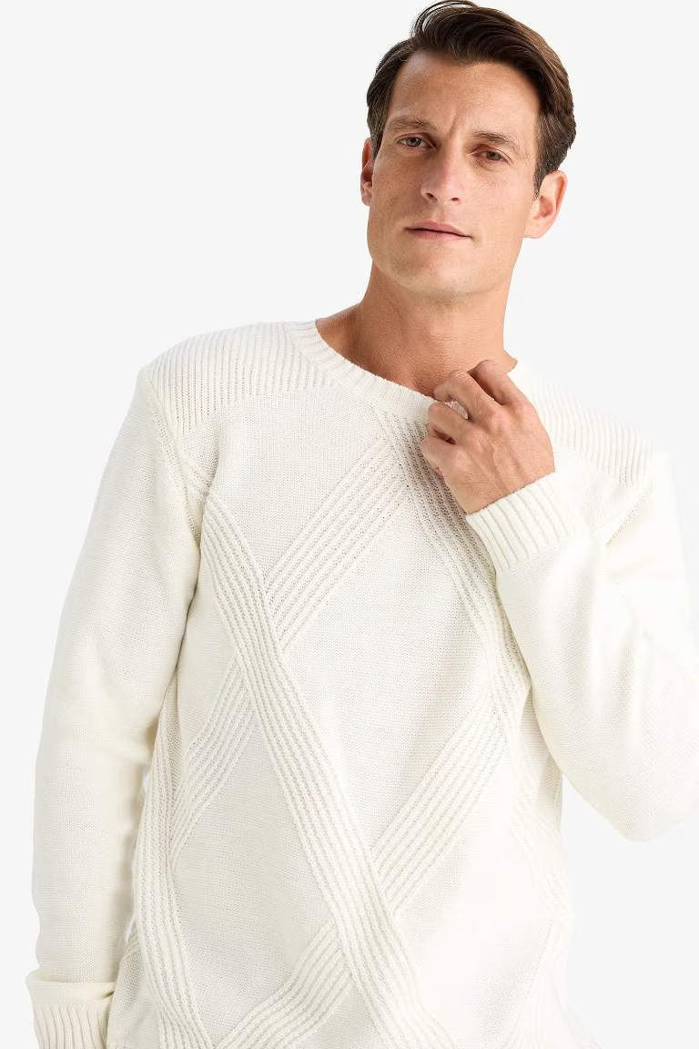 Standard Fit Crew Neck Knitwear Pullover - -