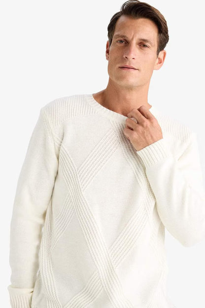 Standard Fit Crew Neck Knitwear Pullover - -