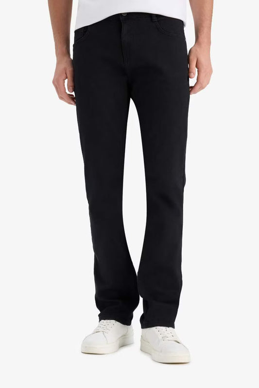 Sergio Regular Fit Regular Waist Straight Leg Jeans - - Black