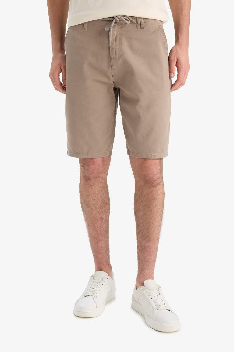 Regular Fit Gabardine Regular Hem Bermuda - - Vision