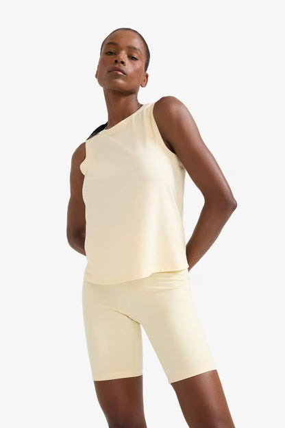 Regular Fit Crew Neck Sleeveless Tank Top - -