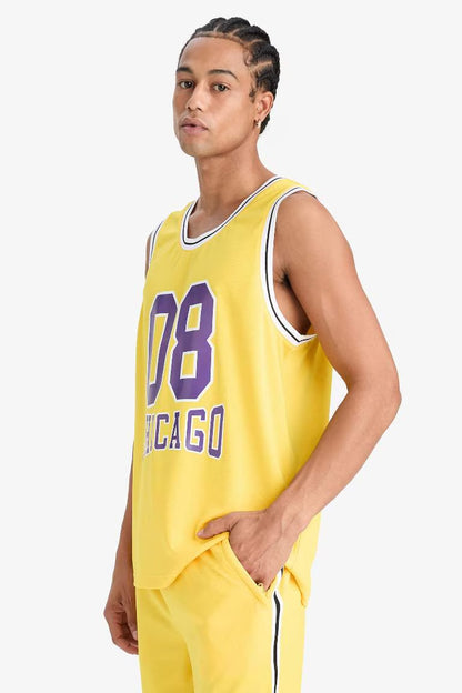 DeFactoFit Fast Drying Standard Fit Printed Sports Tank Top - -