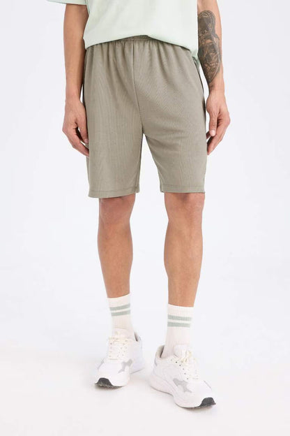 DeFactoFit Standard Fit Sports Shorts - - khaki