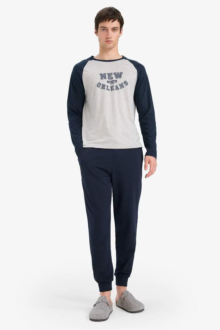 Regular Fit Long Sleeve 2 Piece Set - - Heather