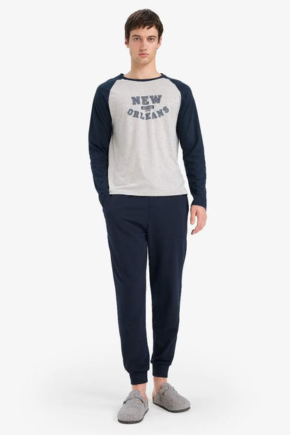 Regular Fit Long Sleeve 2 Piece Set - - Heather