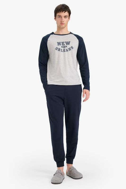 Regular Fit Long Sleeve 2 Piece Set - - Heather