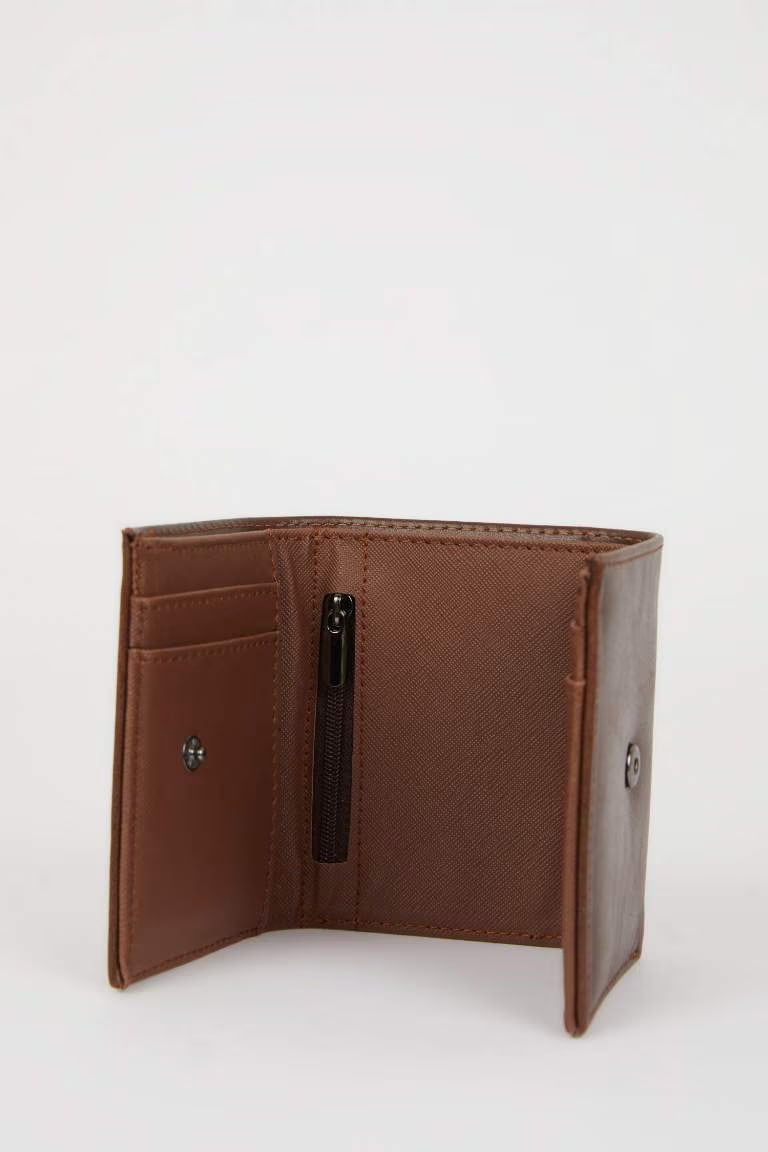 Man Faux Leather Wallets - -