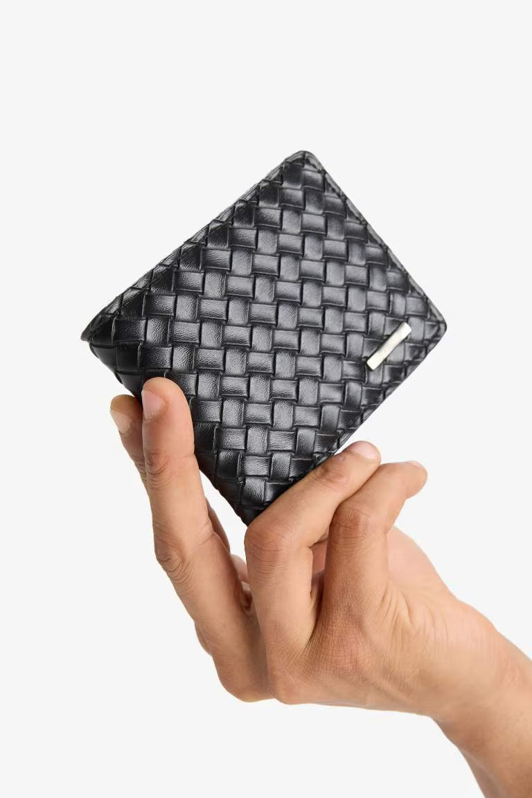 Man Faux Leather Wallets - - Black