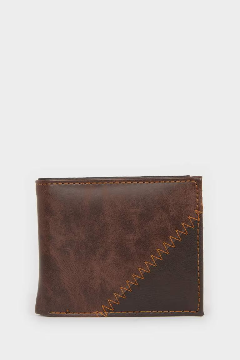 Man Faux Leather Wallets - - Brown