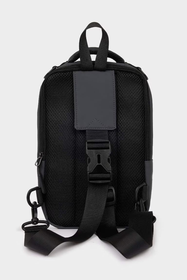 Man Faux Leather Crossbody Bag - -