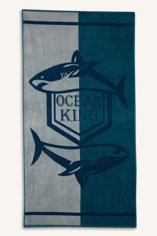 Boy Cotton Beach Towel - - Blue