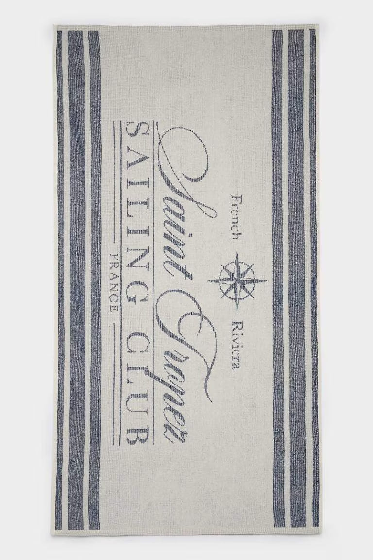 Boy Cotton Beach Towel - - Navy