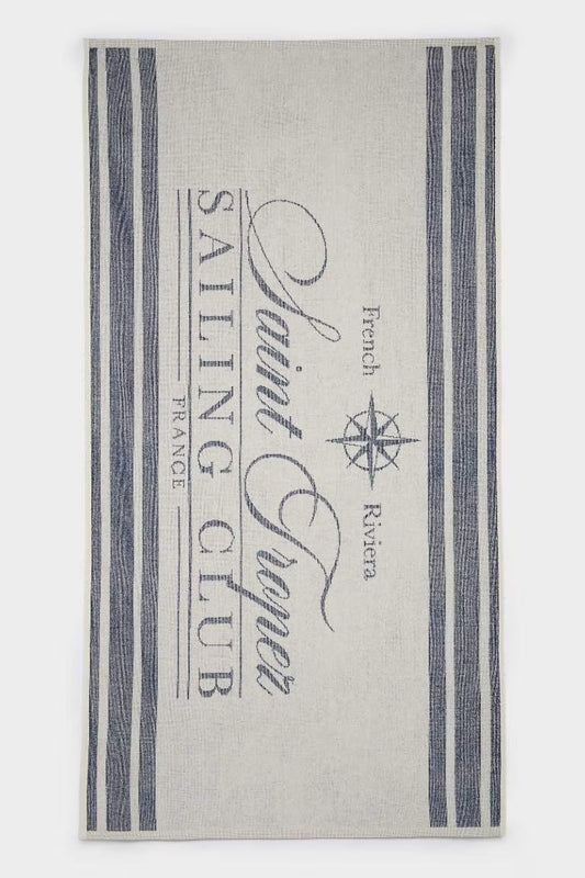Boy Cotton Beach Towel - - Navy