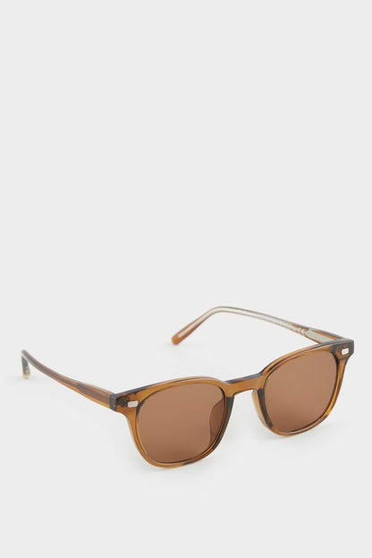 Man Round Sunglasses - - Brown