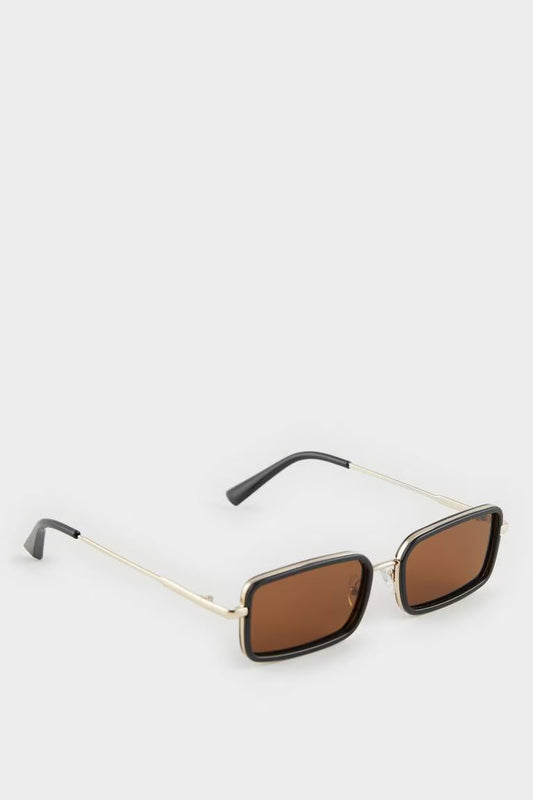 Man Square Sunglasses - - Brown