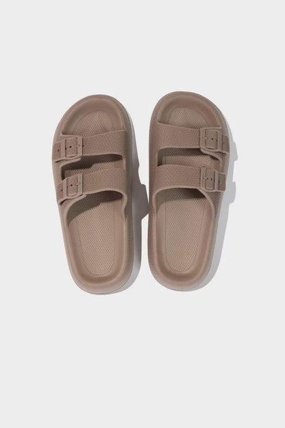 Man High Sole Double Banded Eva Slippers - -