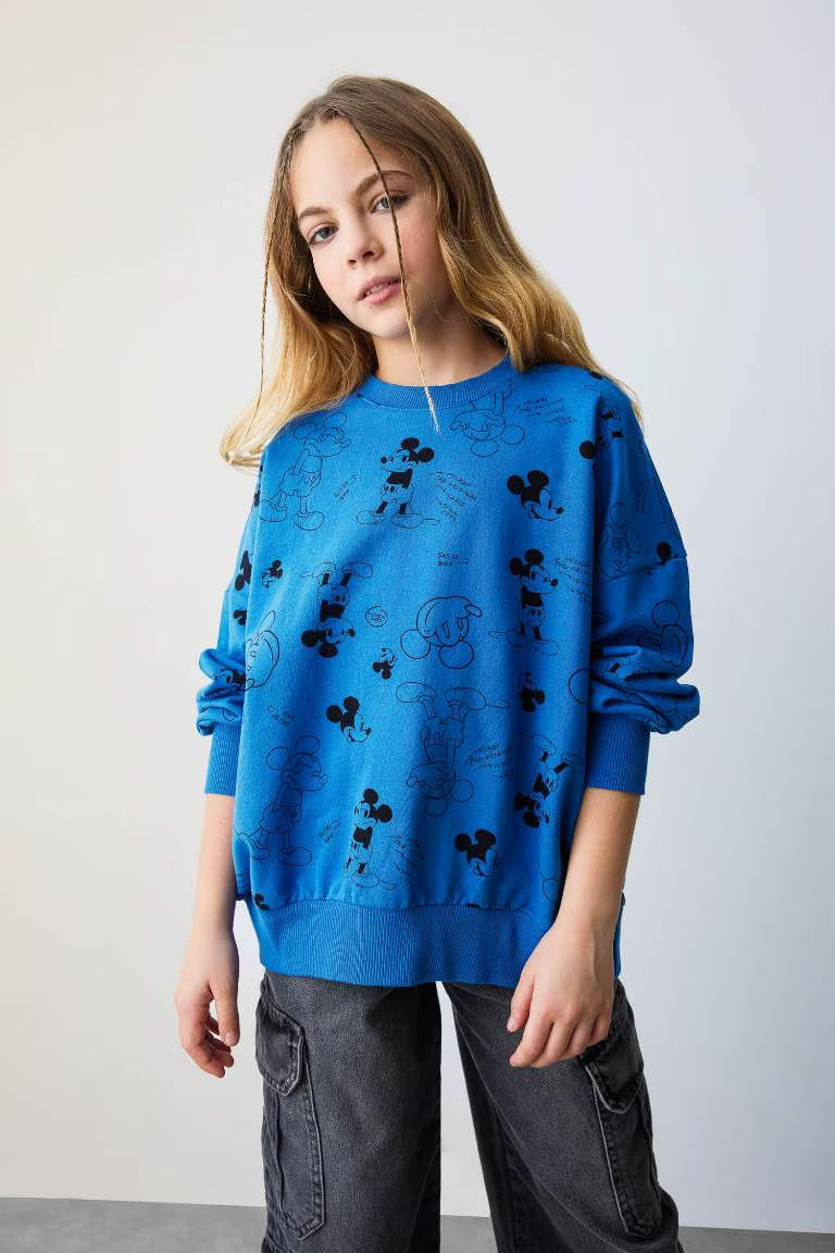 Girl Disney Mickey & Minnie Oversize Fit Sweatshirt - -