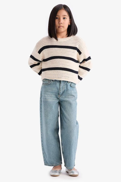 Girl Regular Fit Crew Neck Pullover - -