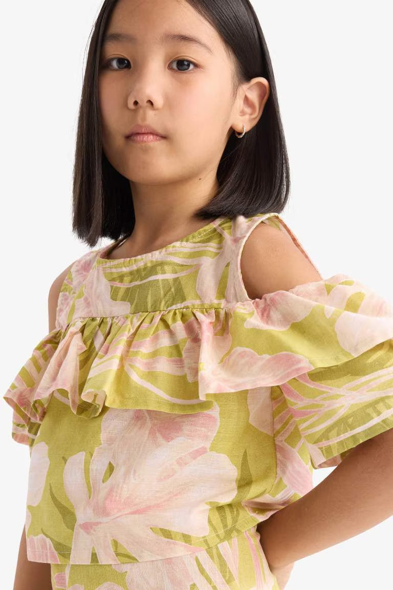 Girl Short Sleeve Blouse - -