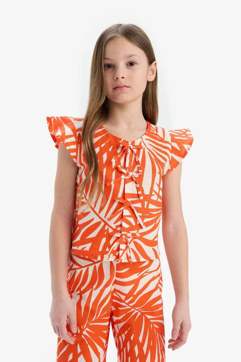 Girl Short Sleeve Blouse - -
