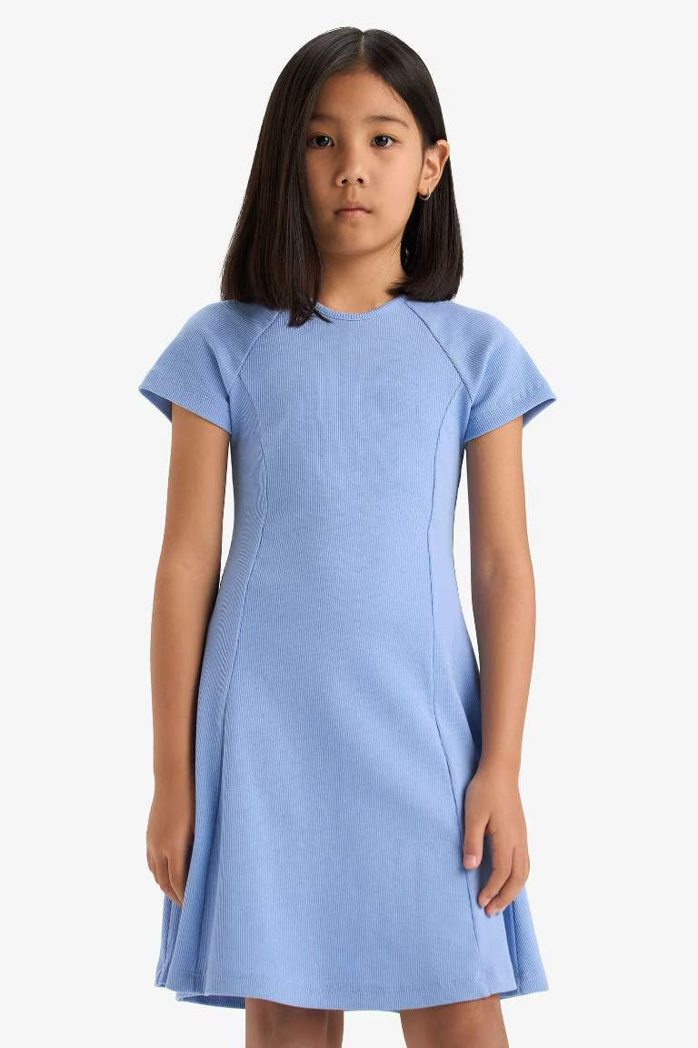 A Cut Camisole Knitted Dress - - Cornflower Blue