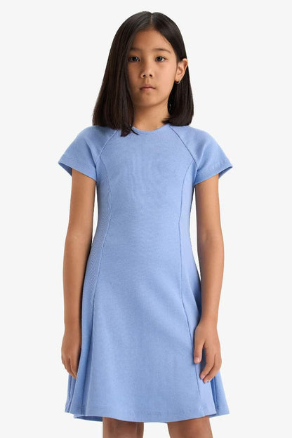 A Cut Camisole Knitted Dress - - Cornflower Blue