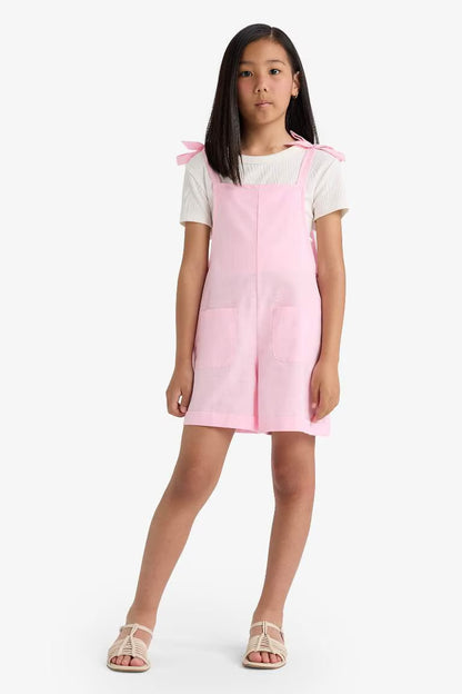 Girl Viscose Suspender Jumpsuit - -