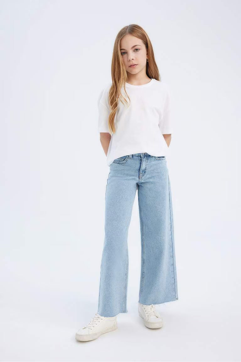 Girl Wide Leg Jeans - -