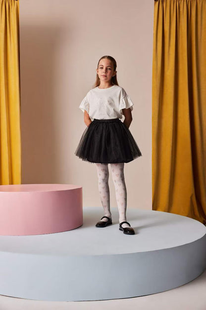 Girl Flexible Waist Tutu Skirt - -