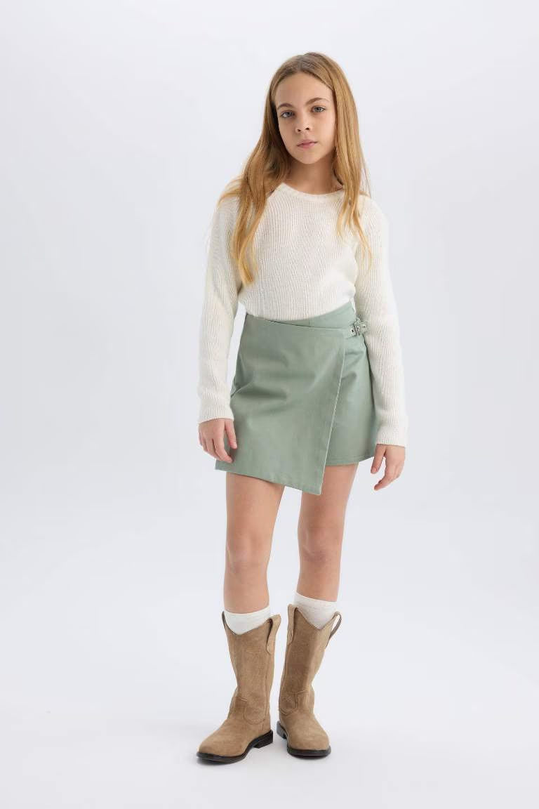 Girl Gabardine Short Skort - -