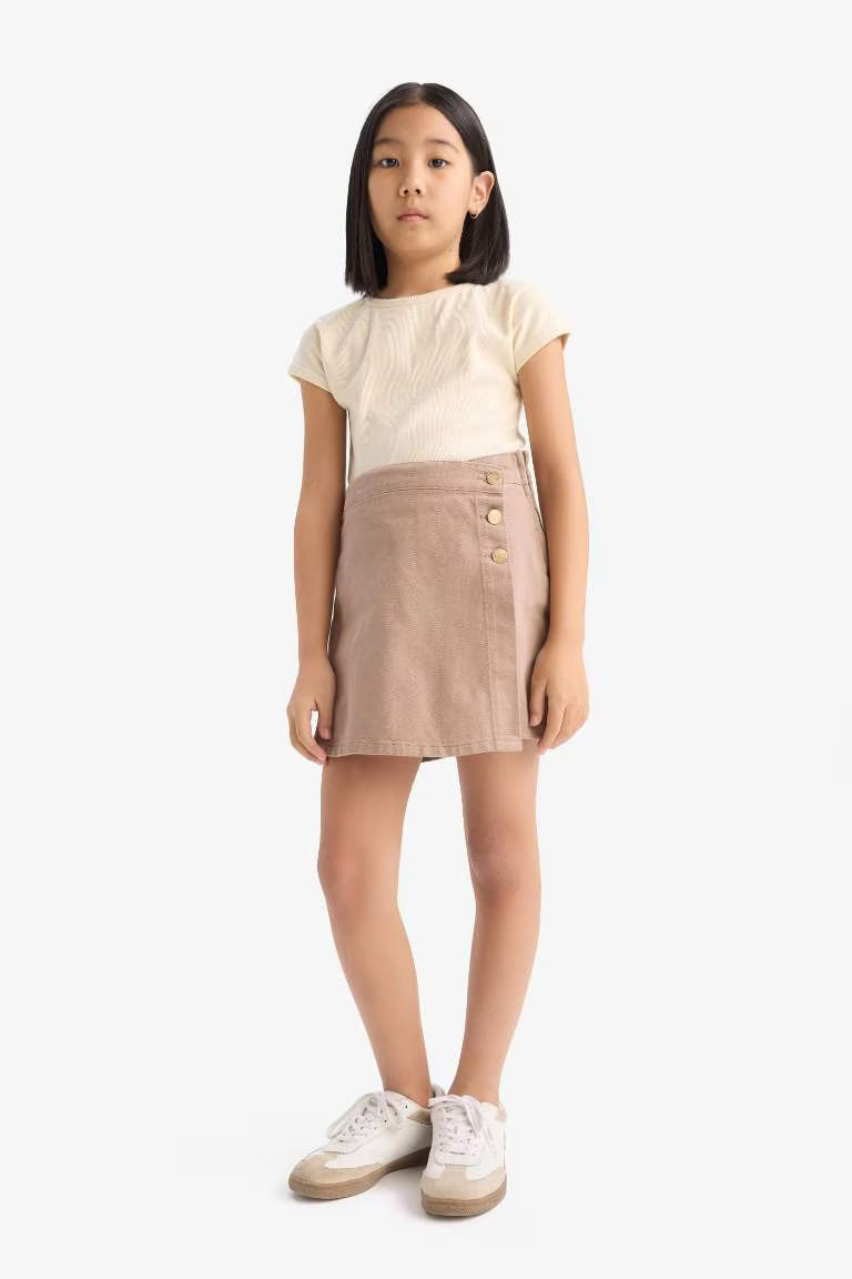 Girl Gabardine Skirt - -
