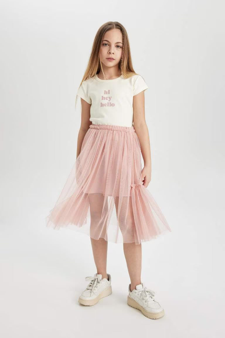 Girl Regular Fit Knitted Skirt - -