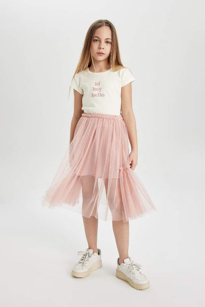Girl Regular Fit Knitted Skirt - -