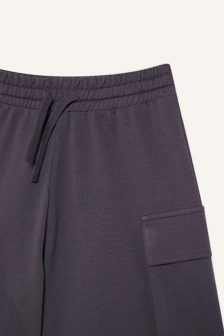 Girl Cargo Fit Sweatshirt Fabric Shorts - - anthracite