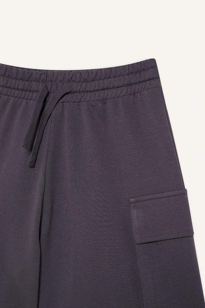 Girl Cargo Fit Sweatshirt Fabric Shorts - - anthracite