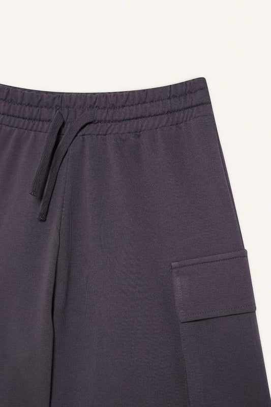 Girl Cargo Fit Sweatshirt Fabric Shorts - - anthracite