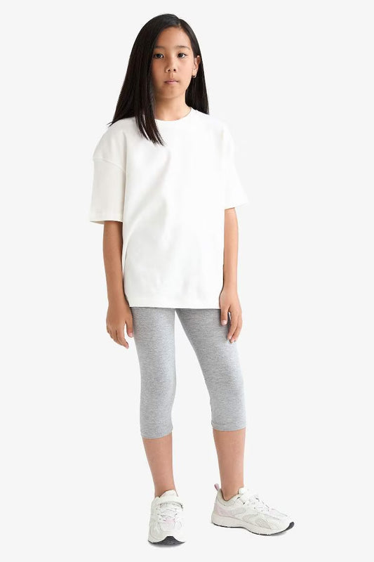 Girl Capri Length Leggings - - Heather
