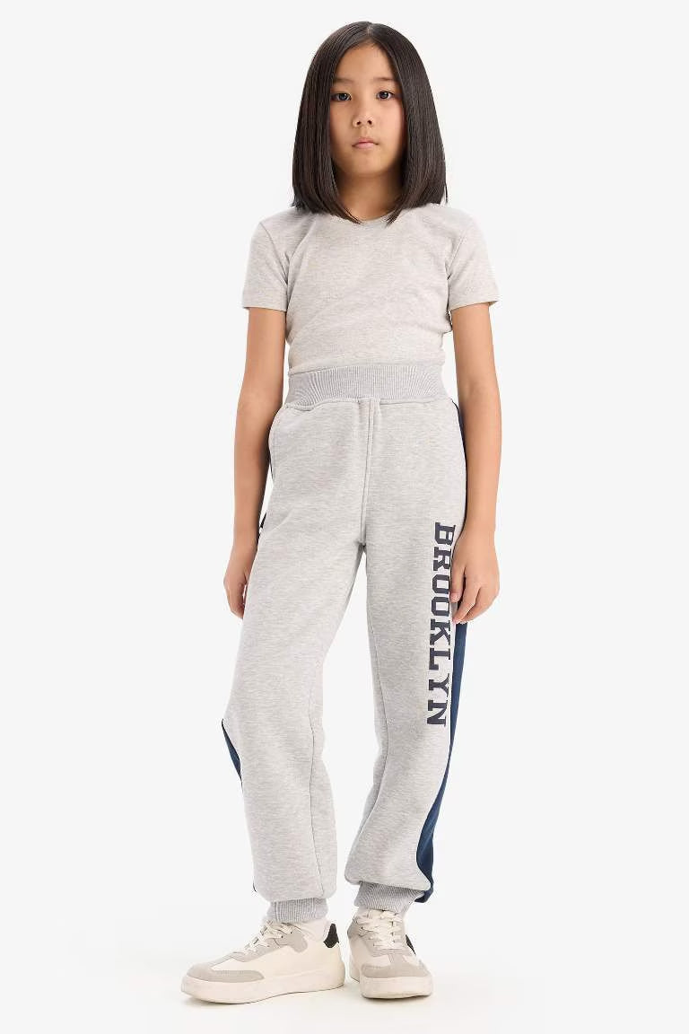 Girl Printed Thick Jogger Sweatpants - -