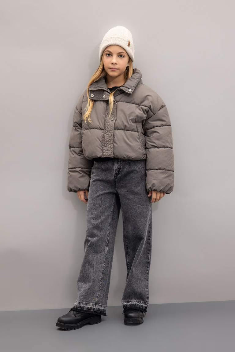 Girl Waterproof Puffer Jacket - -