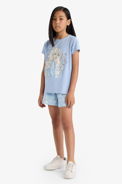 Girl Regular Fit Printed 2 Piece Pajama Set - -