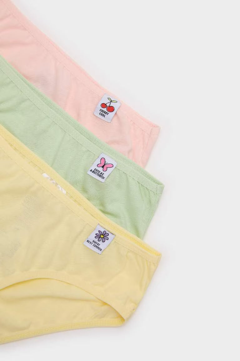 Girl 3 Piece Slip Panties - - Multicolor