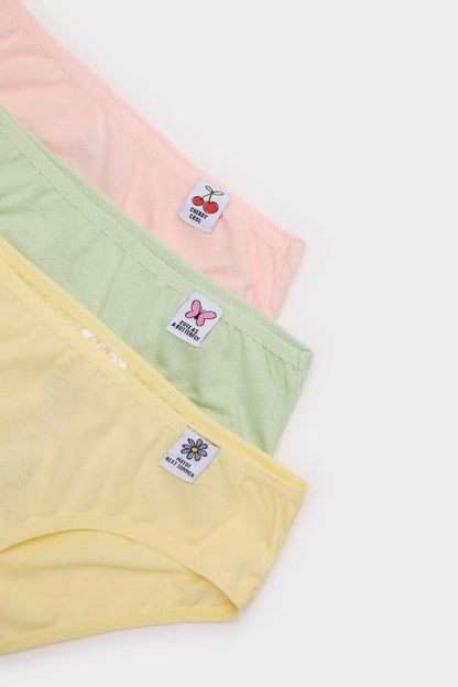 Girl 3 Piece Slip Panties - - Multicolor
