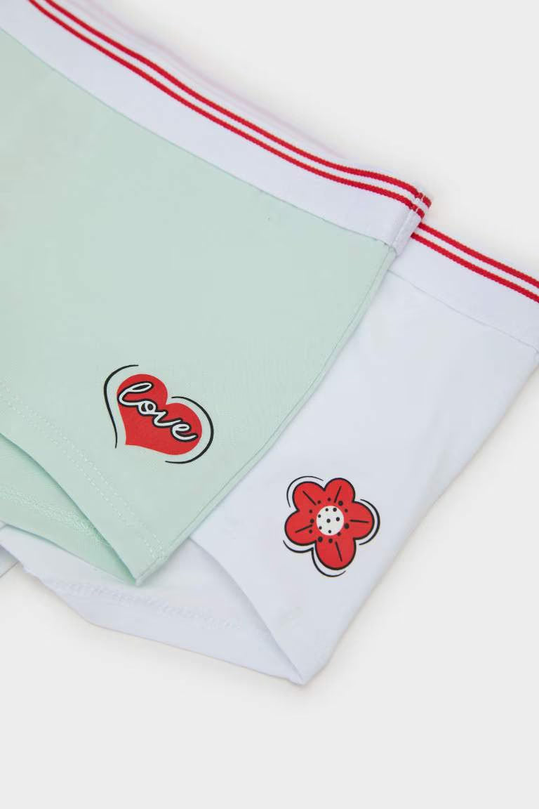 Girl Floral 2 Piece Boxers - -
