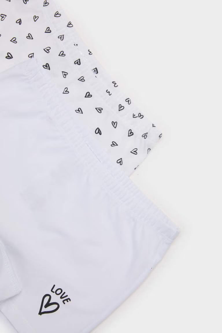 Girl Heart Patterned 2 Piece Boxers - - Multicolor