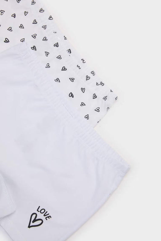 Girl Heart Patterned 2 Piece Boxers - - Multicolor