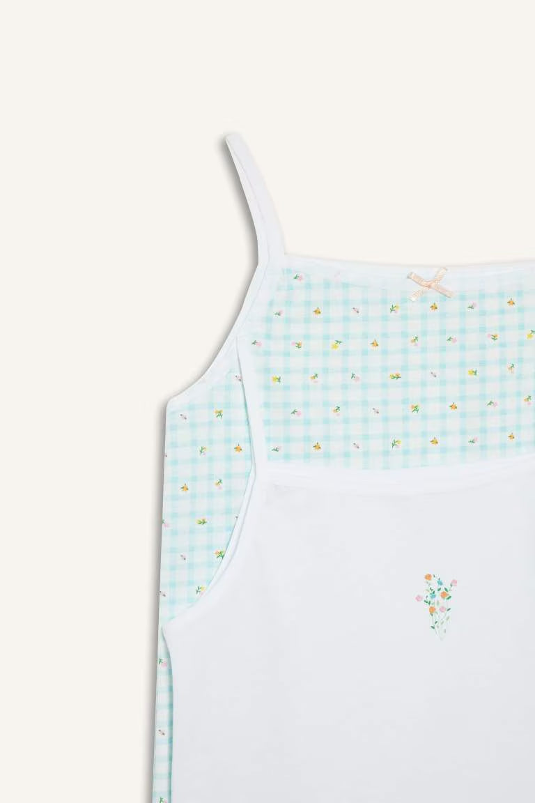 Girl Floral 2 Piece Undershirts - - Multicolor