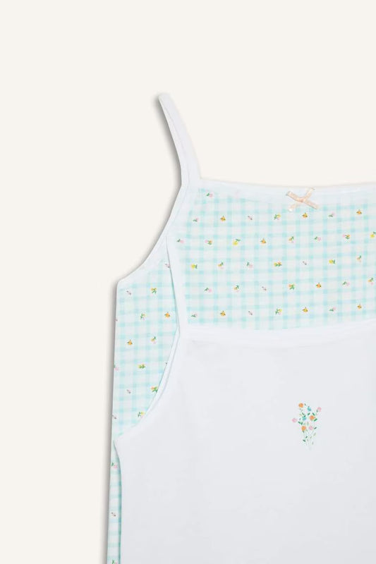 Girl Floral 2 Piece Undershirts - - Multicolor