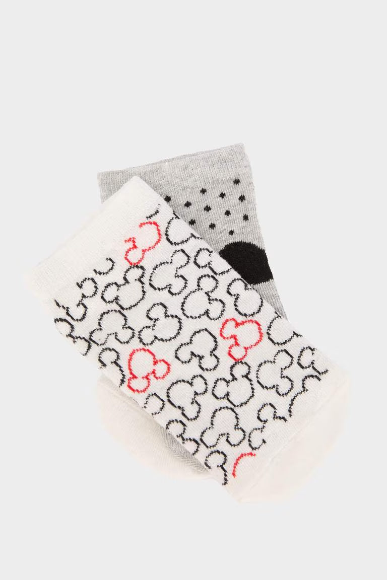 Girl Mickey & Minnie Licensed 3 piece Short Socks - -